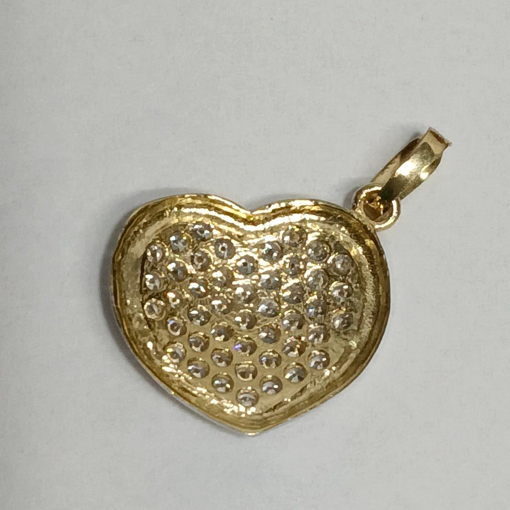 DIJE CORAZON CON CIRCONIAS 14K 1.8 GR (NUEVO)