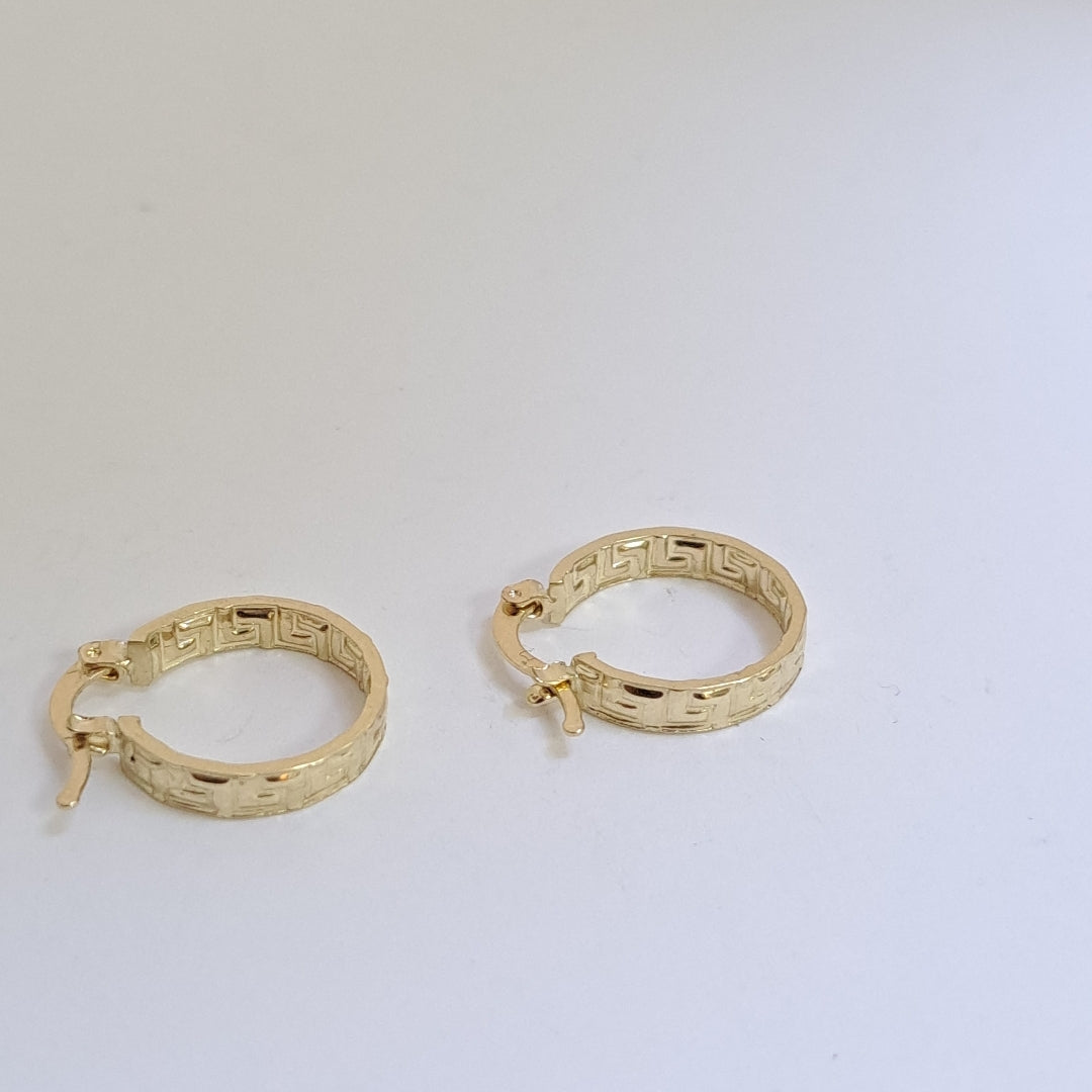 ARETES ARRACADAS FIG GRECAS 14K 1.8 GR (NUEVO)