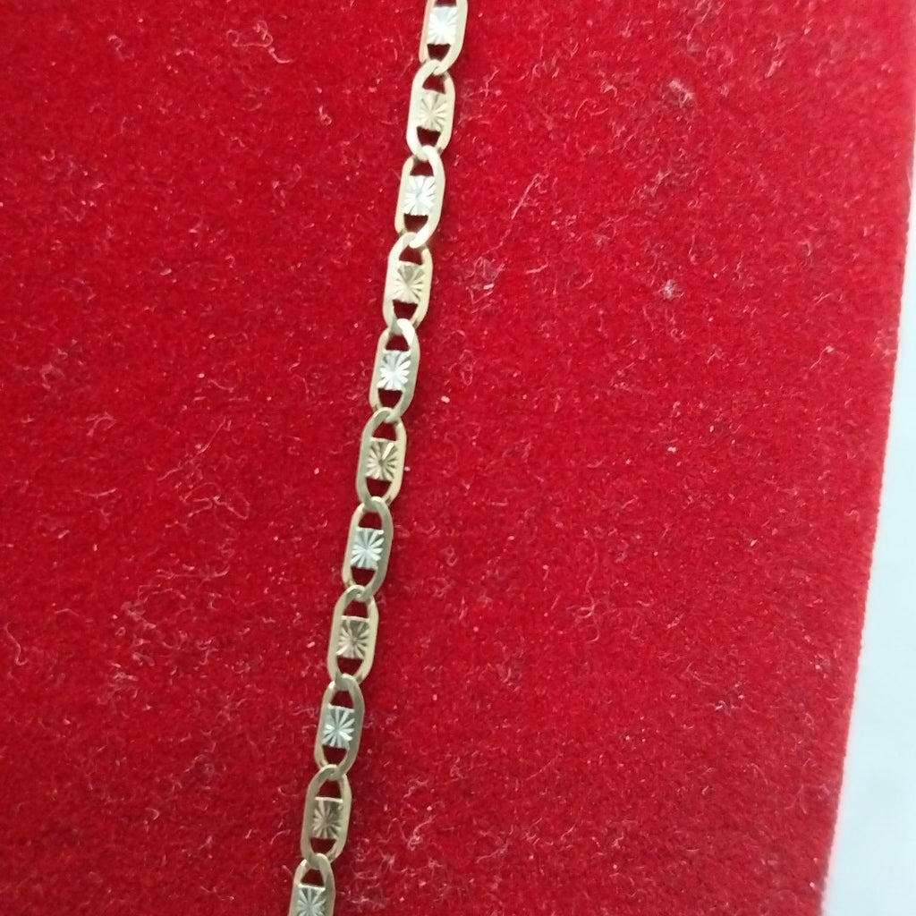 CADENA ORO, ORO BLANCO MUY BAJO, ORO COMBINADO 10 K 2.4 GRMS (SEMINUEVO)