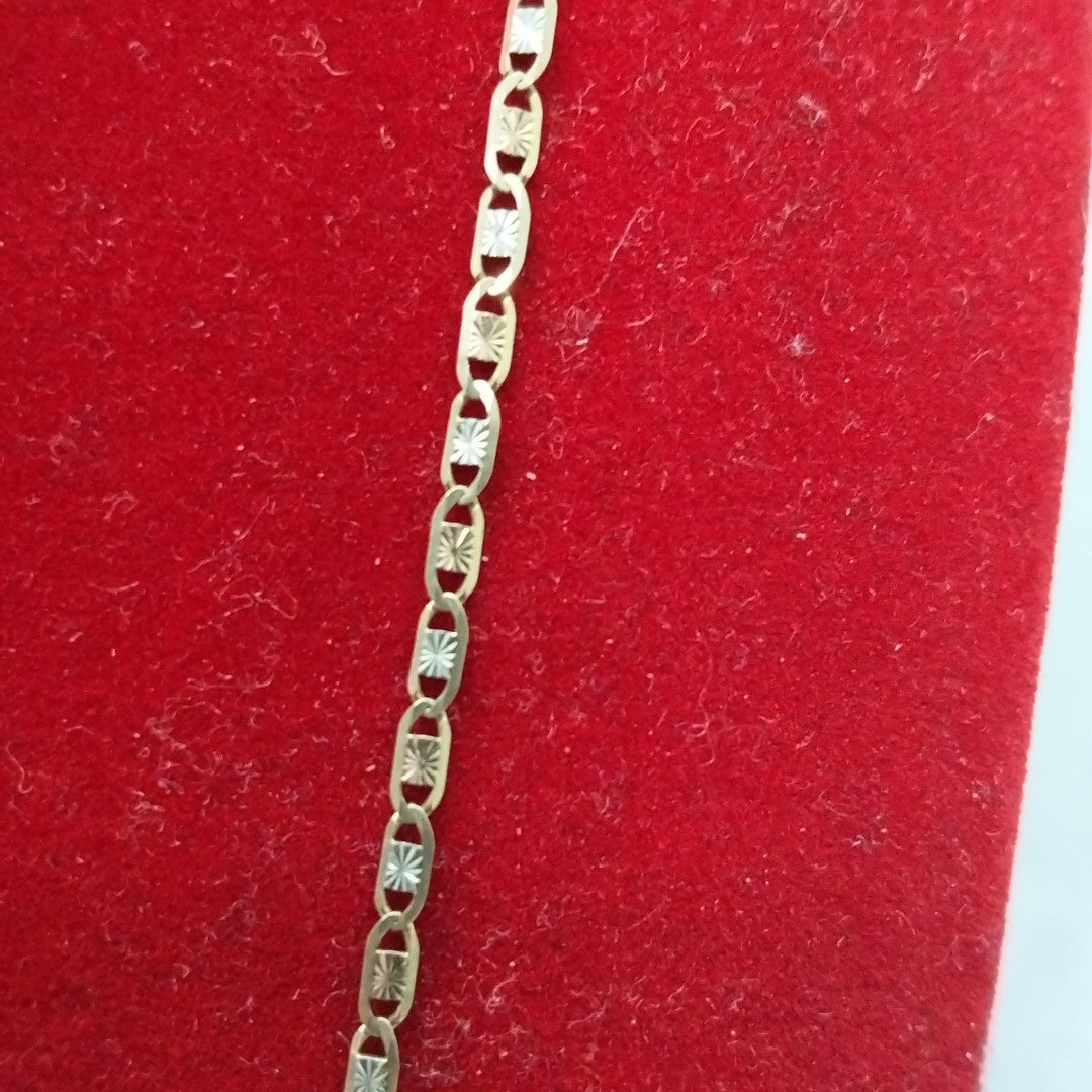 CADENA ORO, ORO BLANCO MUY BAJO, ORO COMBINADO 10 K 2.4 GRMS (SEMINUEVO)