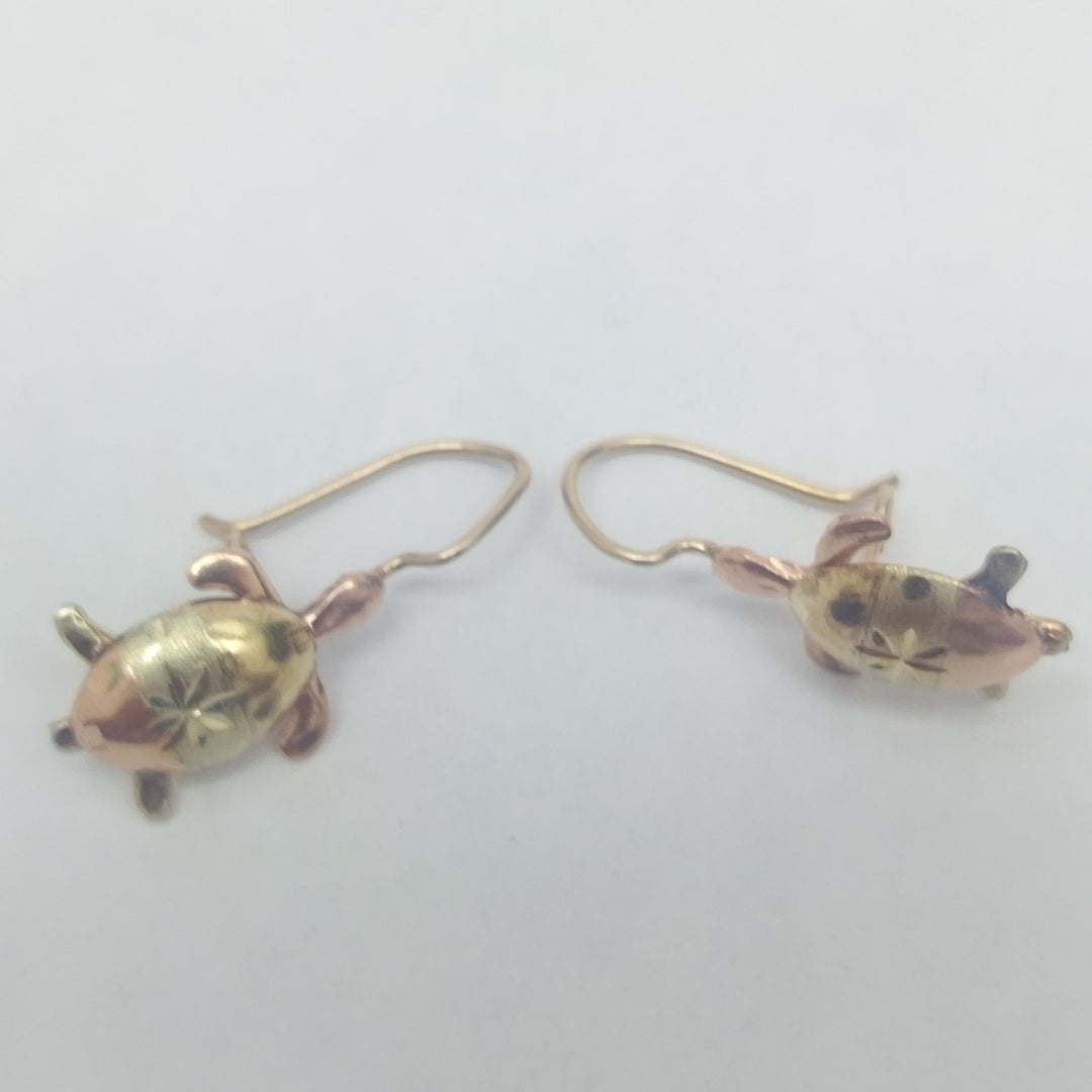 ARETES PAR ORO, ORO COMBINADO 10 K 1.6 GRMS (SEMINUEVO)