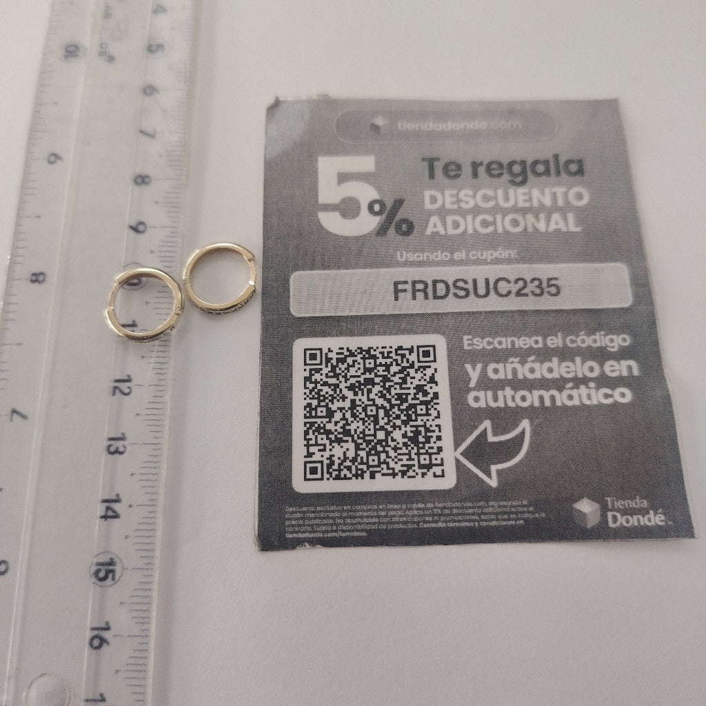 ARETES ARRACADA C CIRCONIAS 14K 1.6 GR (NUEVO)