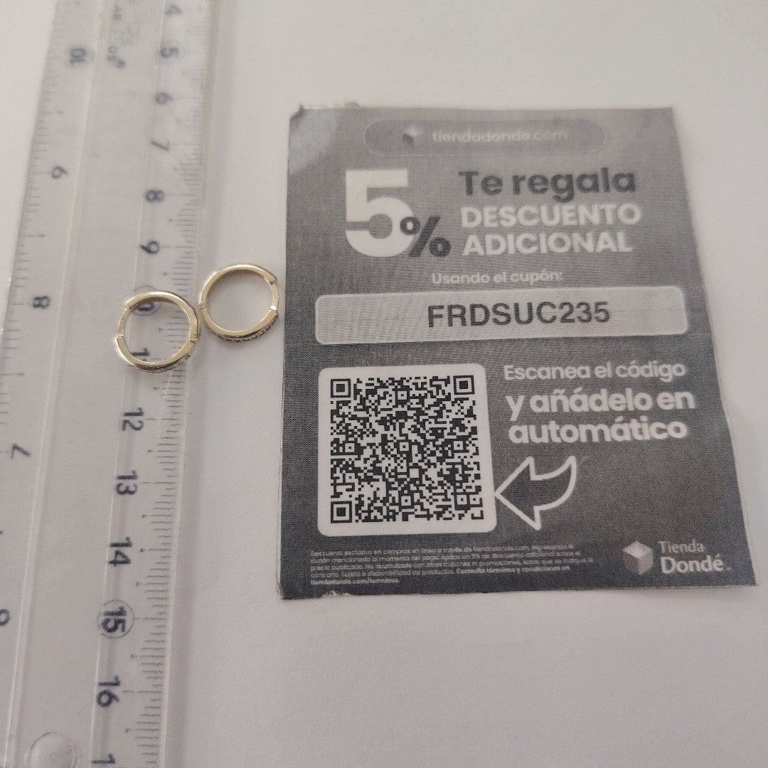 ARETES ARRACADA C CIRCONIAS 14K 1.6 GR (NUEVO)