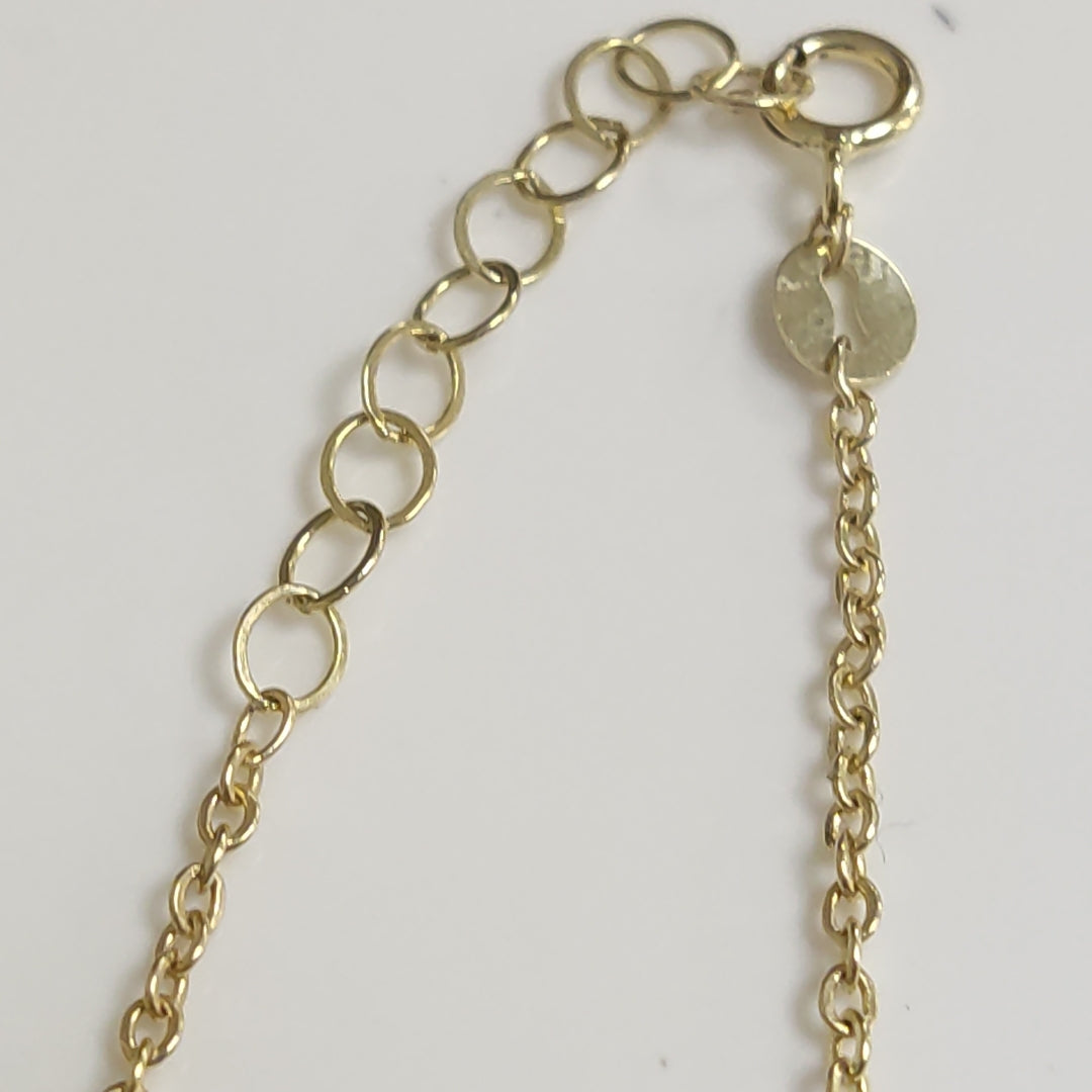 PULSERA ESPECIAL CON CORAZONES 10K 18 CM 1.2 GR (NUEVO)