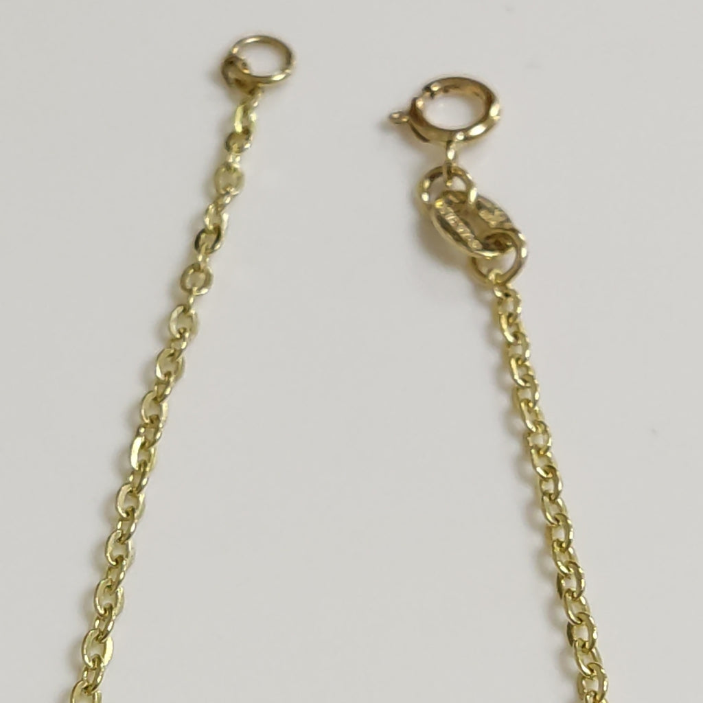 PULSERA TEJIDO ESPECIAL CON CORAZONES 14K 18 CM 1.7 GR (NUEVO)