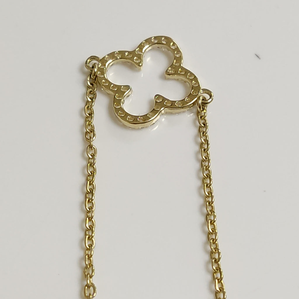 PULSERA TEJIDO ESPECIAL C CIRCONIAS 14K 18 CM 1.8 GR (NUEVO)