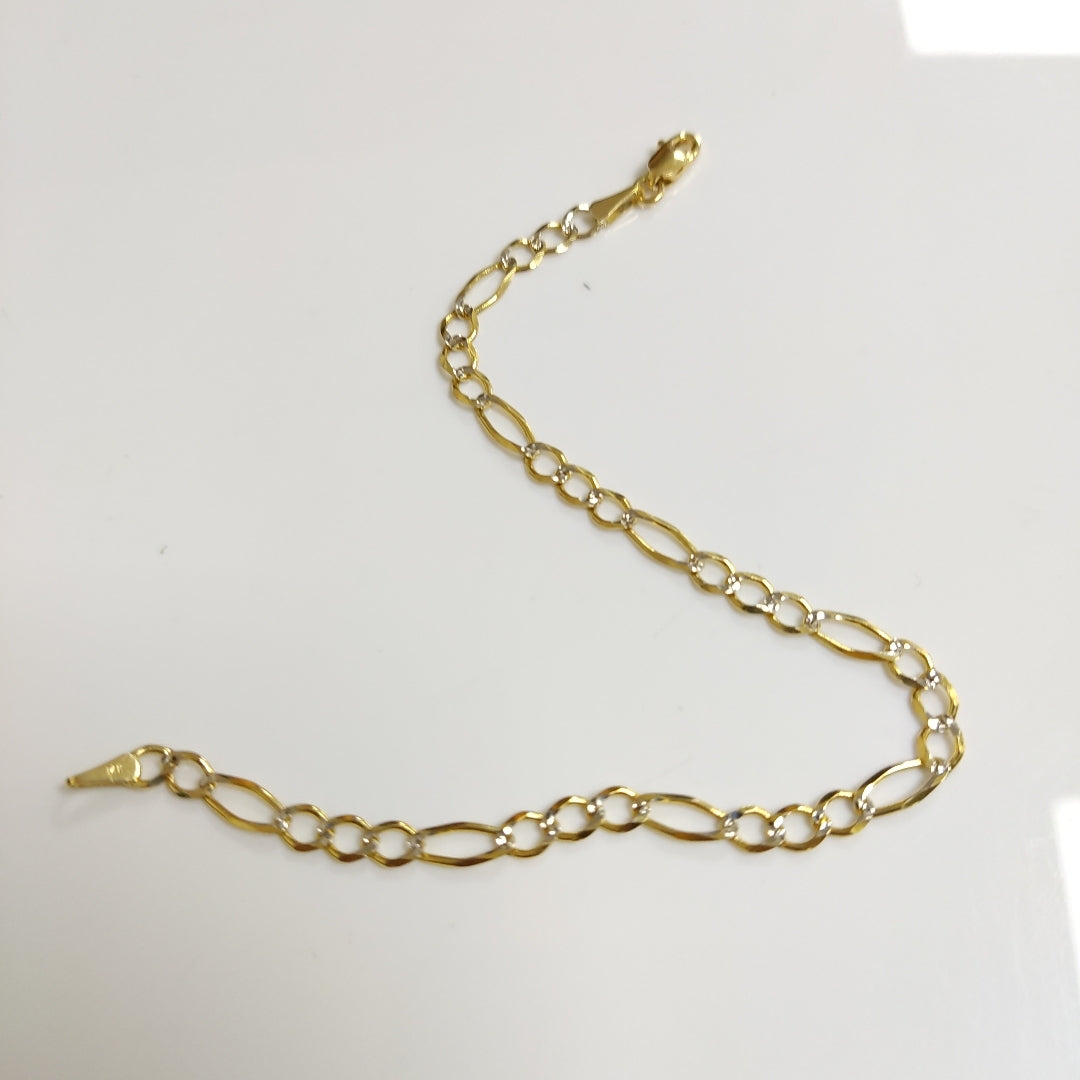 PULSERA 3X1 DIAMANTADA 14K 18 CM 2.7 GR (NUEVO)