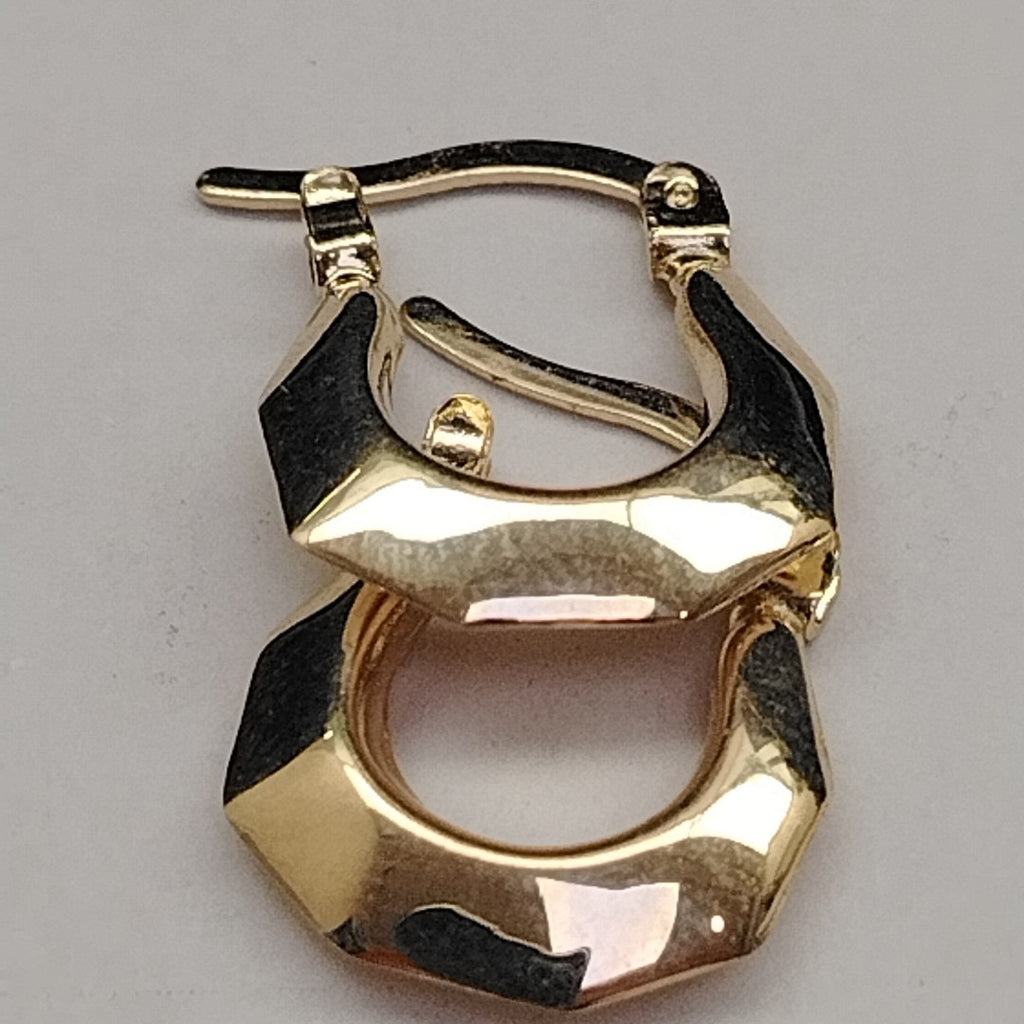 ARETES TEJIDO ARRACADAS LISAS 14K 1.5 GR (NUEVO)