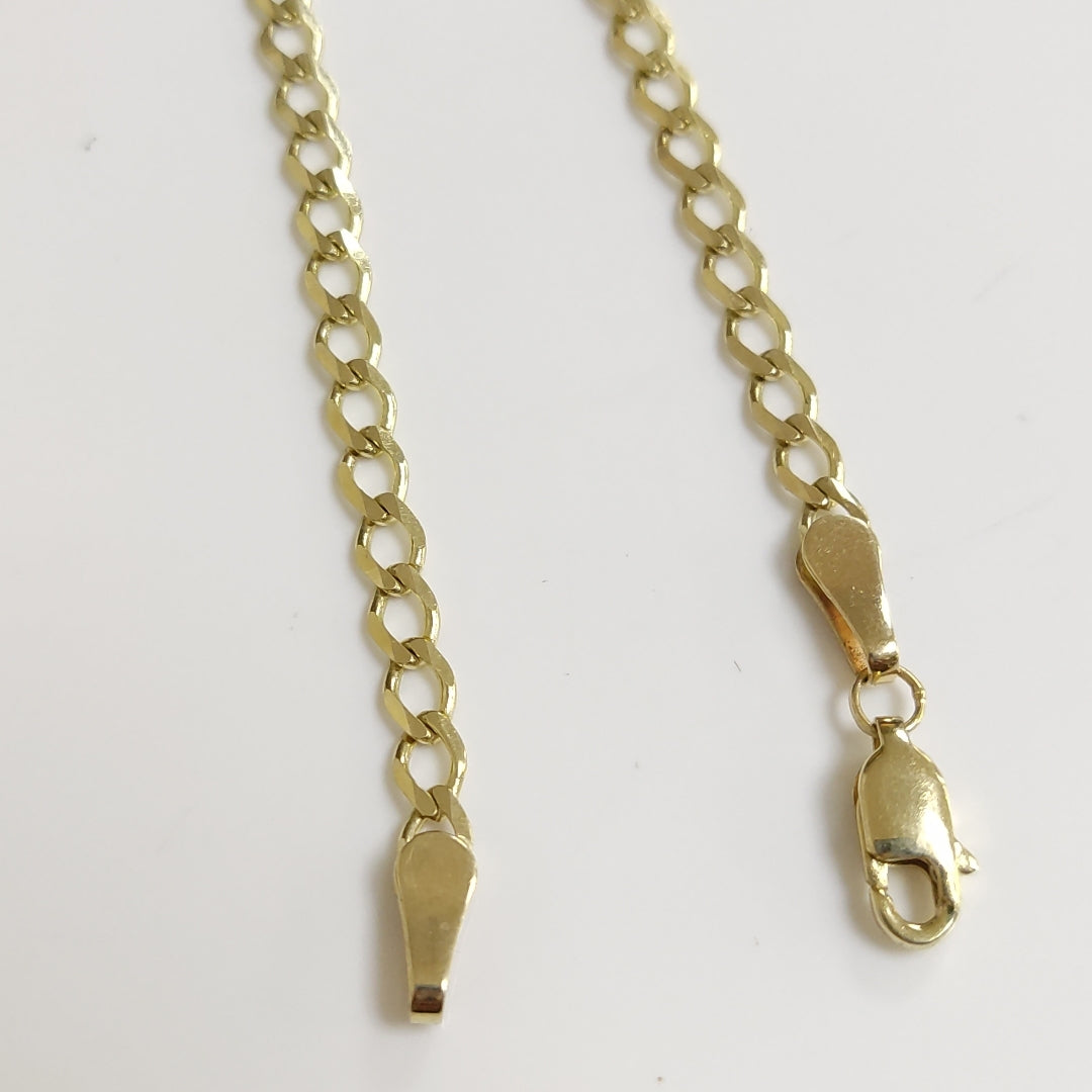 PULSERA TEJIDO BARBADA 14K 21 CM 3.9 GR (NUEVO)