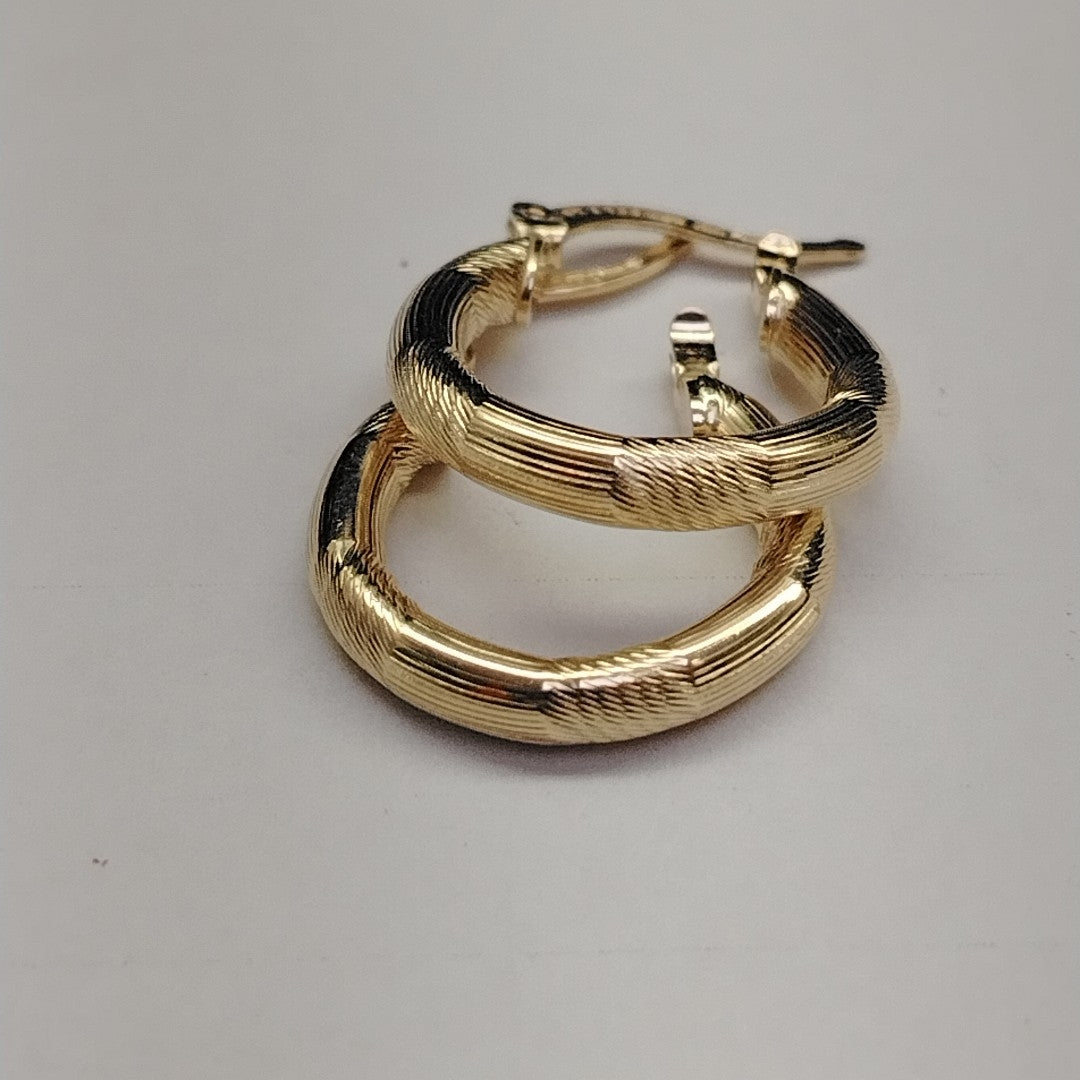 ARETES TEJIDO ARRACADAS CON DISEÑO 14K 2.6 GR (NUEVO)