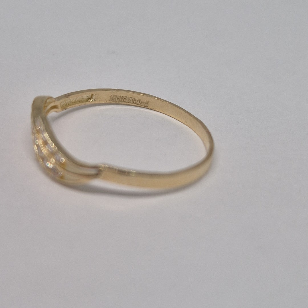 ANILLOS CON CIRCONIAS 14K TALLA 7 0.8 GR (NUEVO)