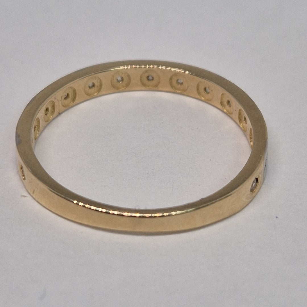ANILLO ANILLITO C CIRCONIAS COMBINADO 14K 8 TALLA 2 GR (NUEVO)