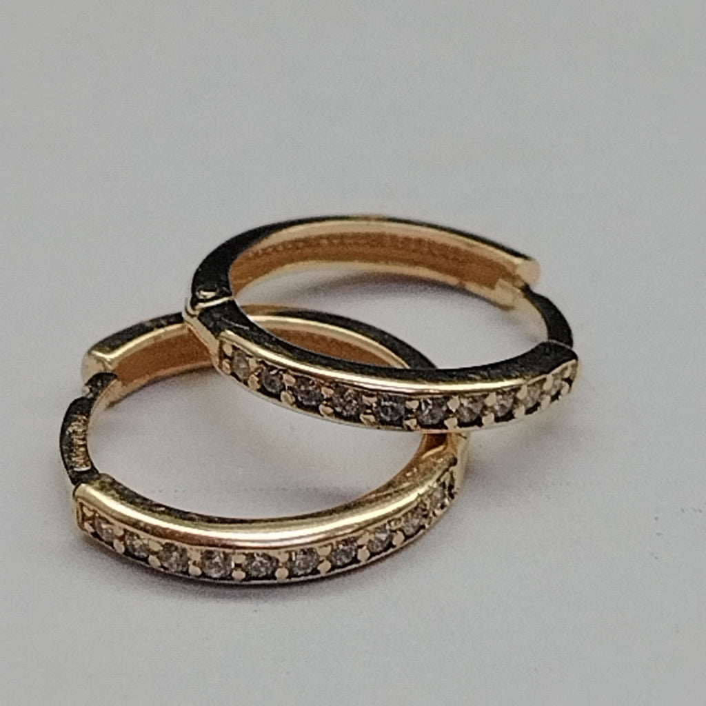 ARETES ARRACADA C CIRCONIAS 14K 1.5 GR (NUEVO)