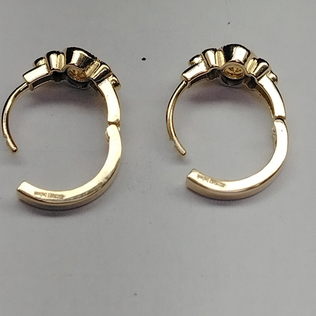 ARETES ARRACADAS CON CIRCONIAS Y PDRAS COL 14K 3.2 GR (NUEVO)