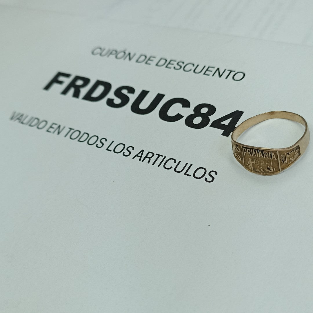 ANILLO DE GRADUACIÓN ORO 8 K 1 GRMS (SEMINUEVO)
