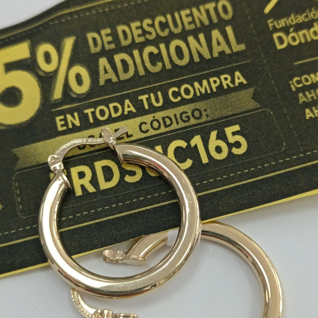 ARETES TEJIDO ARRACADA LISA 14K 2.1 GR (NUEVO)