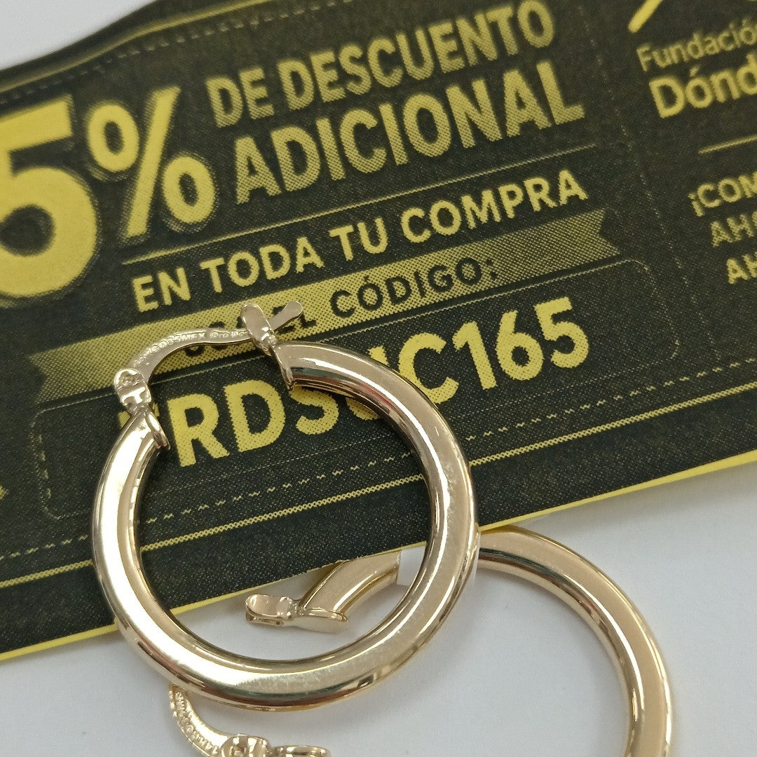 ARETES TEJIDO ARRACADA LISA 14K 2.1 GR (NUEVO)