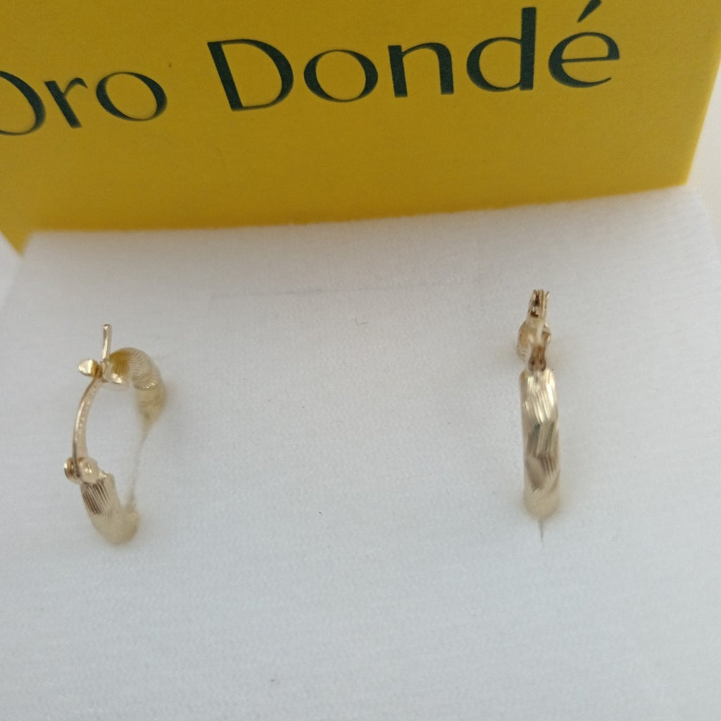ARETES TEJIDO ARRACADAS ASTRIADAS 14K 1.9 GR (NUEVO)