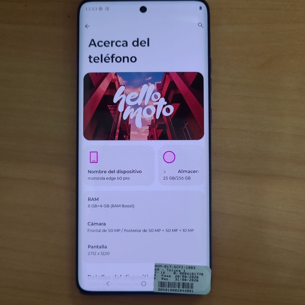 CELULAR MOTOROLA EDGE 60 PRO XT2507-2 (2025) 256 GB 8 GB RAM (SEMINUEVO)