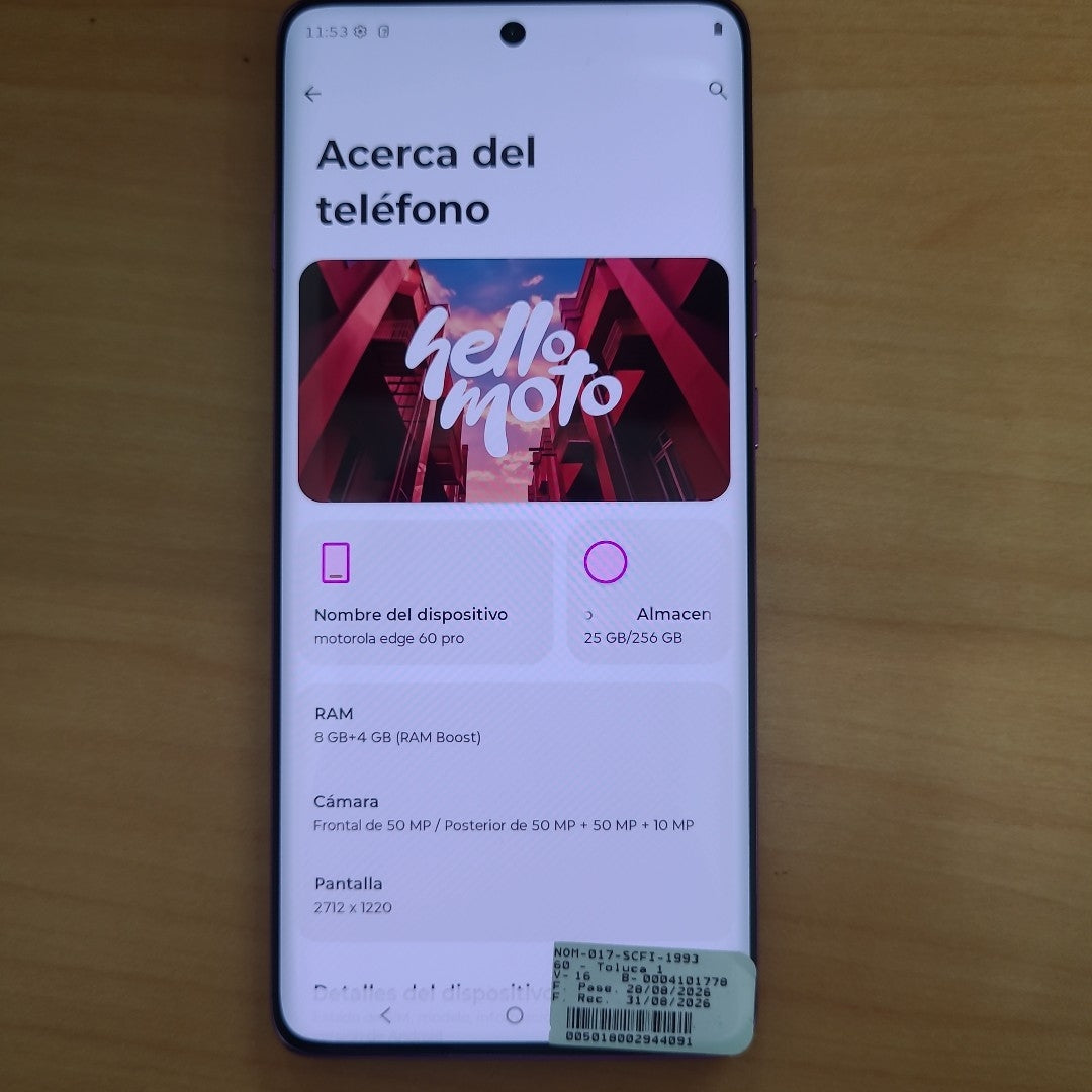 CELULAR MOTOROLA EDGE 60 PRO XT2507-2 (2025) 256 GB 8 GB RAM (SEMINUEVO)