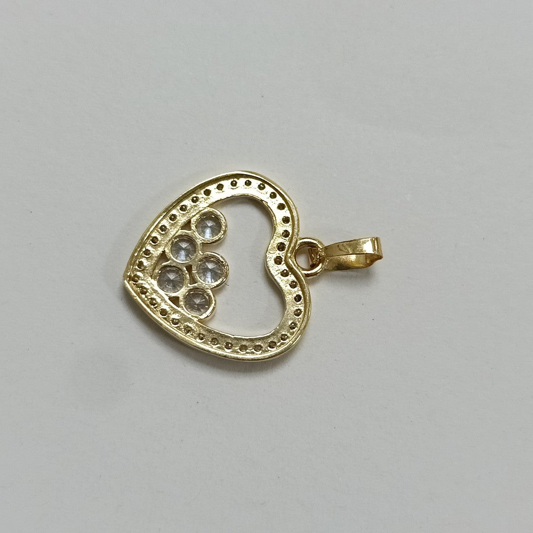 DIJE CORAZON CON CIRCONIAS 14K 1.7 GR (NUEVO)