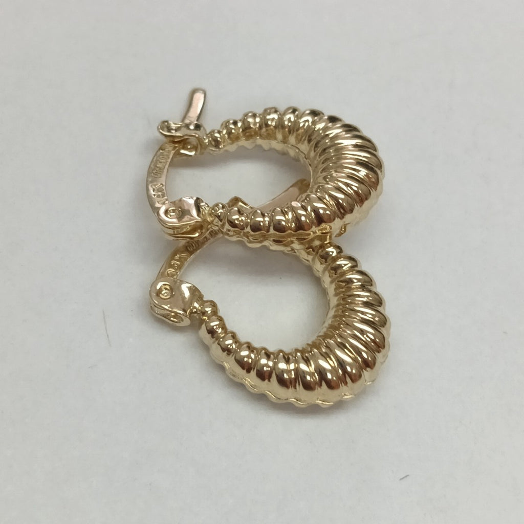 ARETES ARRACADA ESTRIADAS 14K 1.1 GR (NUEVO)