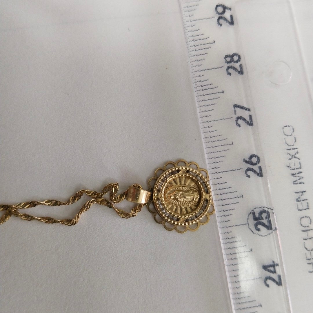CADENA, MEDALLA RELIGIOSA ORO 10 K 1.6 GRMS (SEMINUEVO)