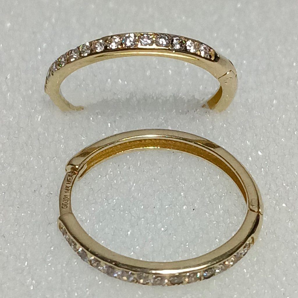 ARETES ARRACADAS C CIRCONIAS 14K 1.9 GR (NUEVO)