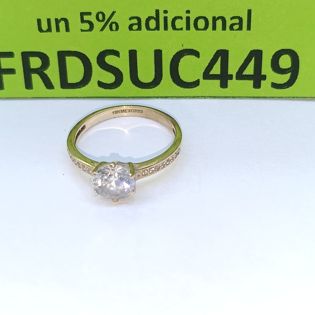 ANILLITO, SOLITARIO ORO 10 K 1.9 GRMS (SEMINUEVO)