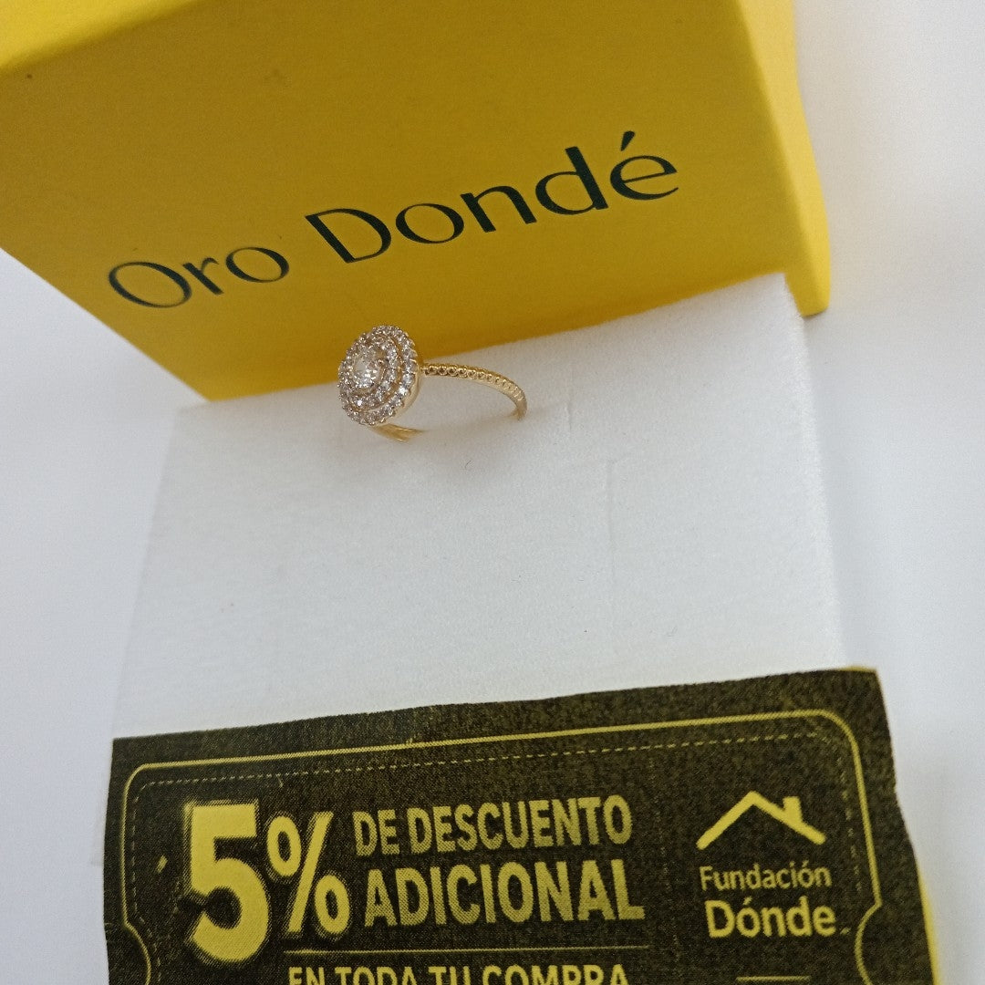 ANILLO ANILLITO C CIRCONIAS 14K 7 TALLA 1.9 GR (NUEVO)
