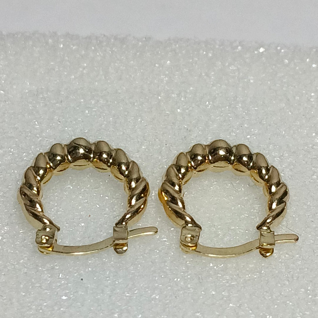 ARETES ARRACADAS TZL HUECAS 14K 1.5 GR (NUEVO)