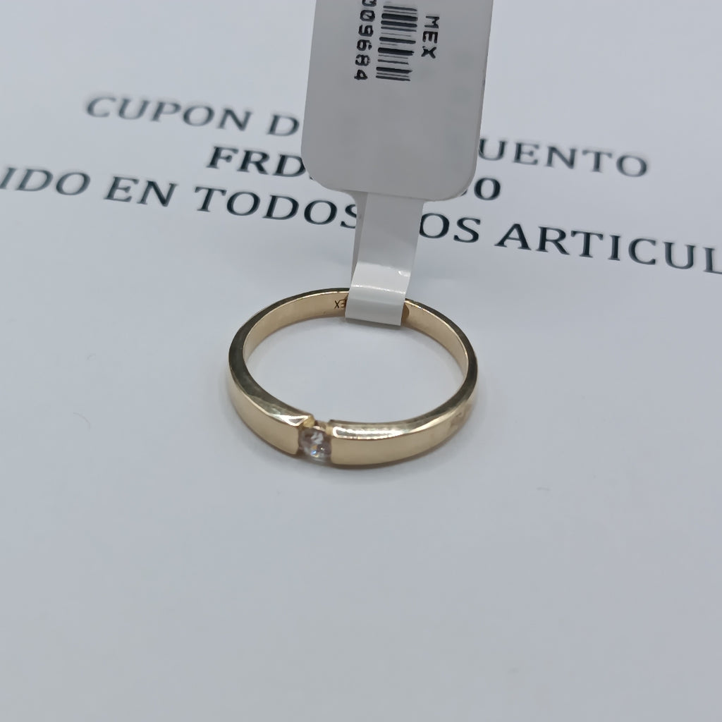 ANILLO ANILLITO SOLITARIO C CIRCONIA 14K 8 TALLA 2.6 GR (NUEVO)
