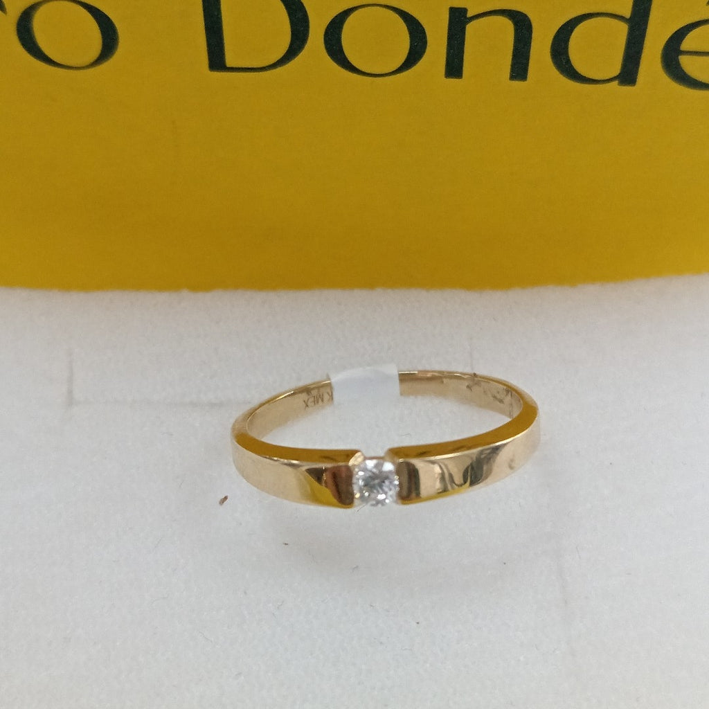 ANILLO ANILLITO SOLITARIO C CIRCONIA 14K 7 TALLA 2.5 GR (NUEVO)