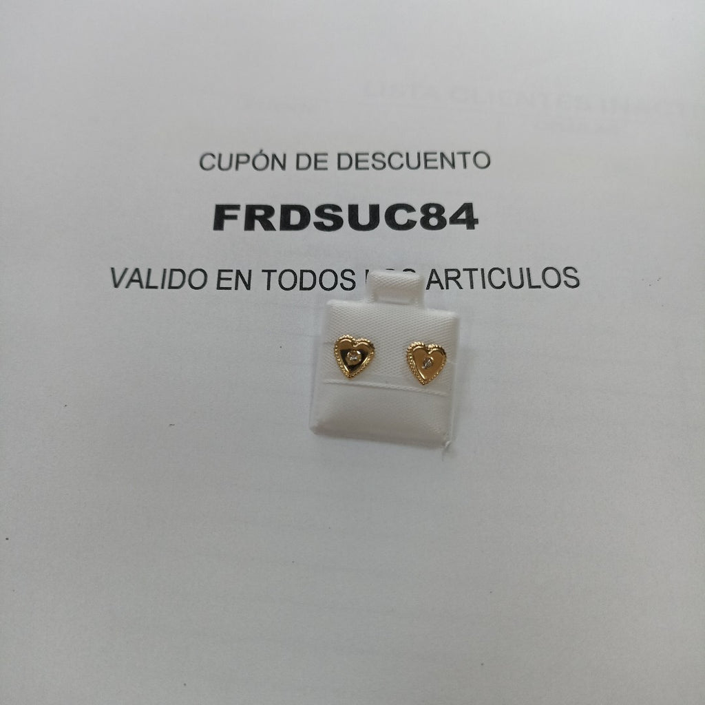 BROQUELES BROQUEL FIG CORAZON C CIRCONIA 14K 0.2614 GR (NUEVO)