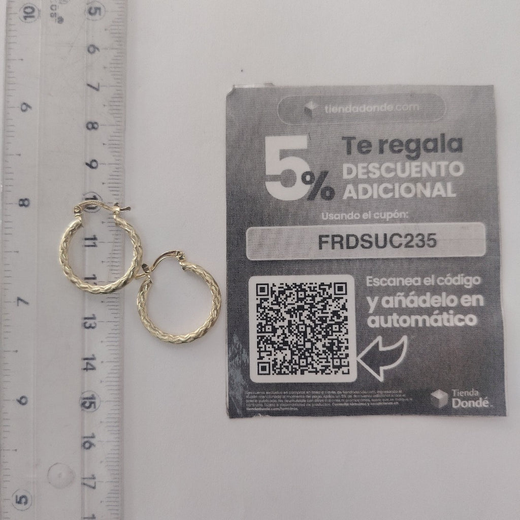 ARETES ARRACADAS LABRADAS 14K 2 GR (NUEVO)
