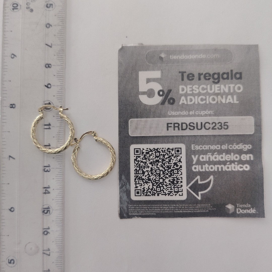 ARETES ARRACADAS LABRADAS 14K 2 GR (NUEVO)