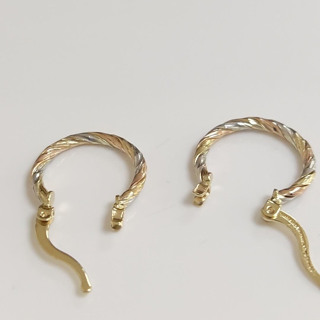 ARETES ARRACADAS COMBINADAS 14K 2.1 GR (NUEVO)