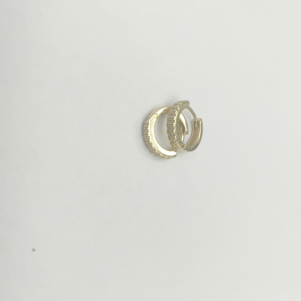 ARETES HUGGIES C CIRCONIA 14K 1.8 GR (NUEVO)