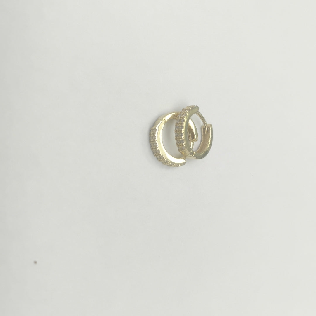 ARETES HUGGIES C CIRCONIA 14K 1.8 GR (NUEVO)