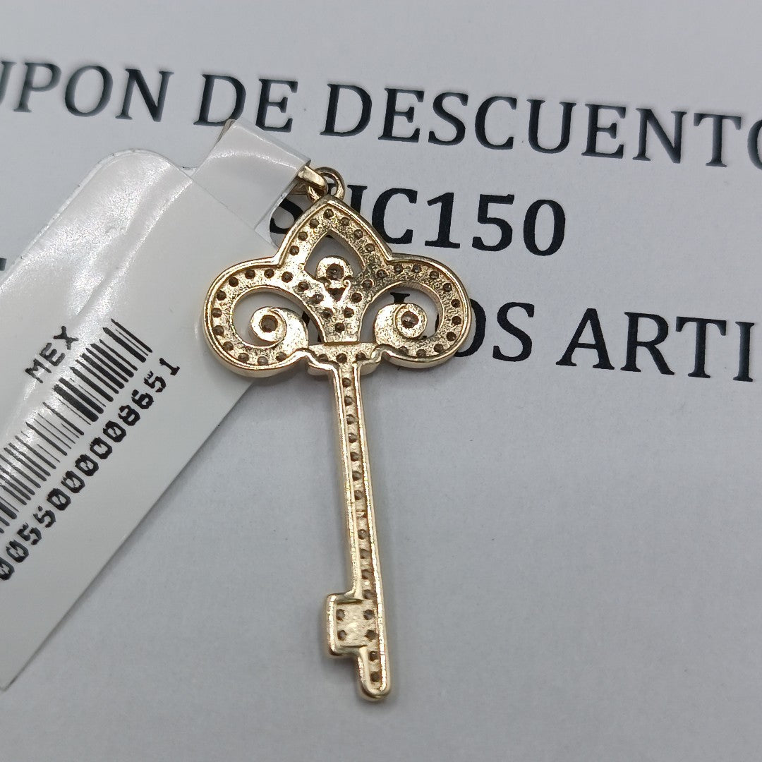 DIJE LLAVE C CIRCONIAS 14K 1.6 GR (NUEVO)