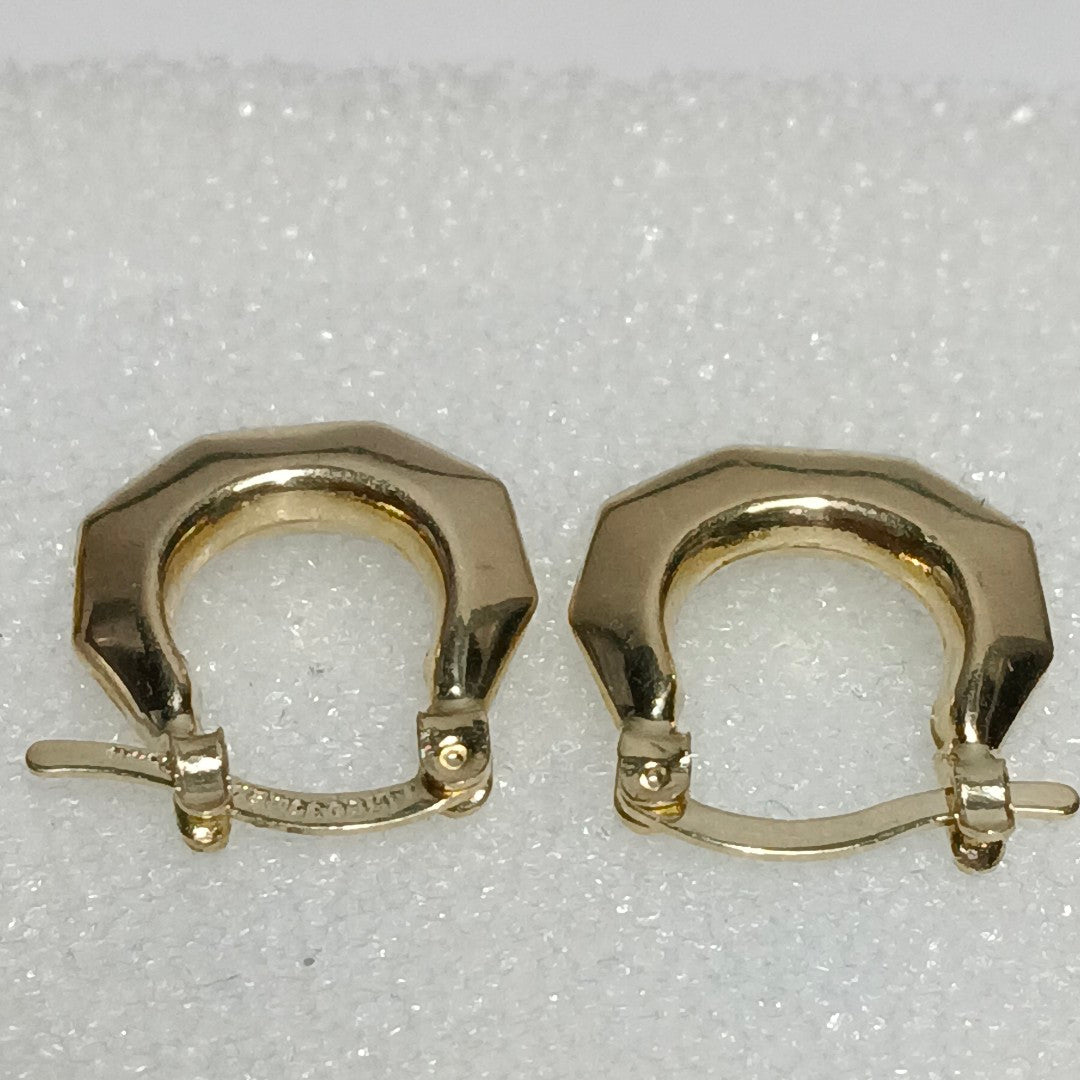 ARETES TEJIDO ARRACADA FACETADA 14K 1.3 GR (NUEVO)