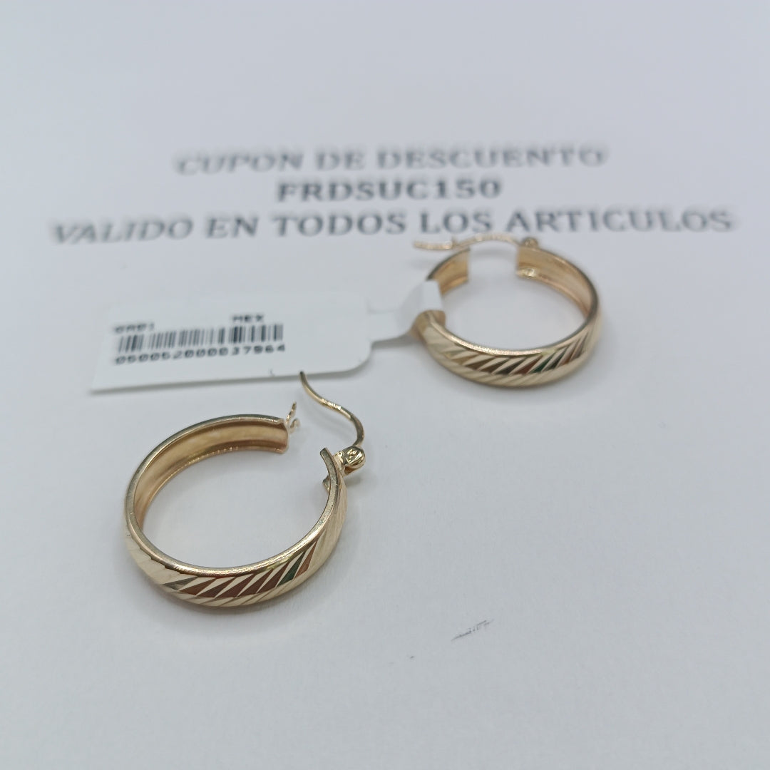 ARETES ARRACADAS LABRADAS 10K 2.4 GR (NUEVO)