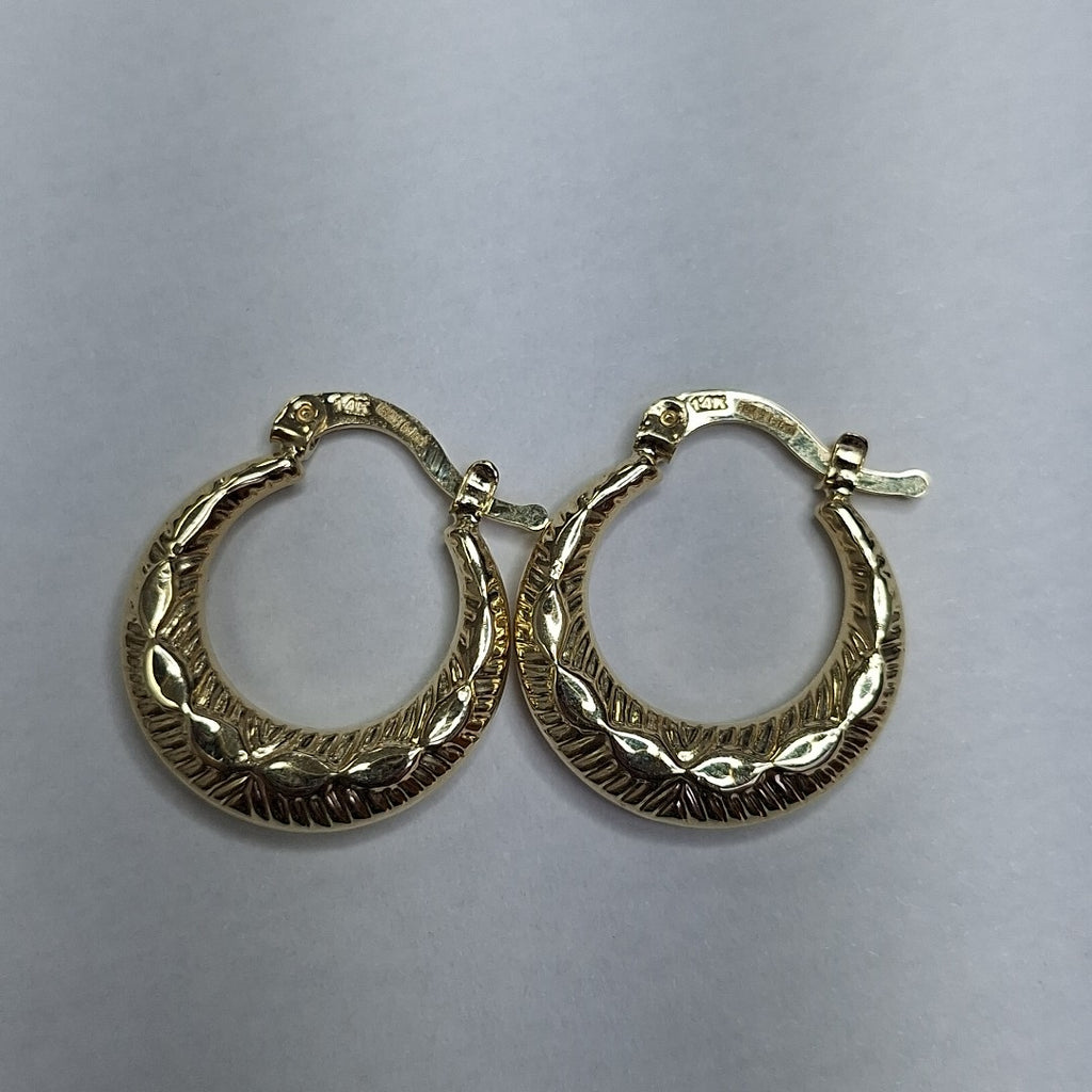 ARETES ARRACADAS HUECAS 14K 1.8 GR (NUEVO)