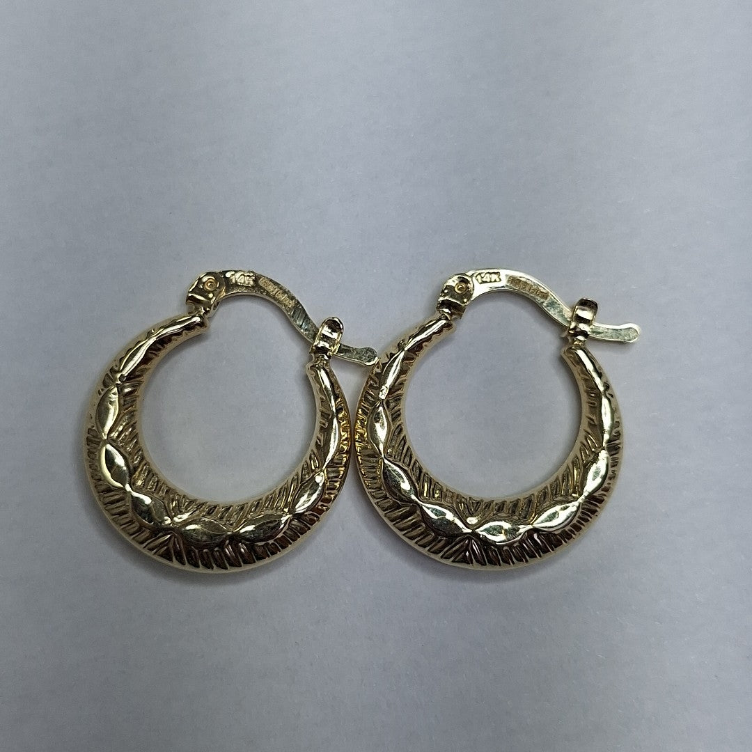 ARETES ARRACADAS HUECAS 14K 1.8 GR (NUEVO)