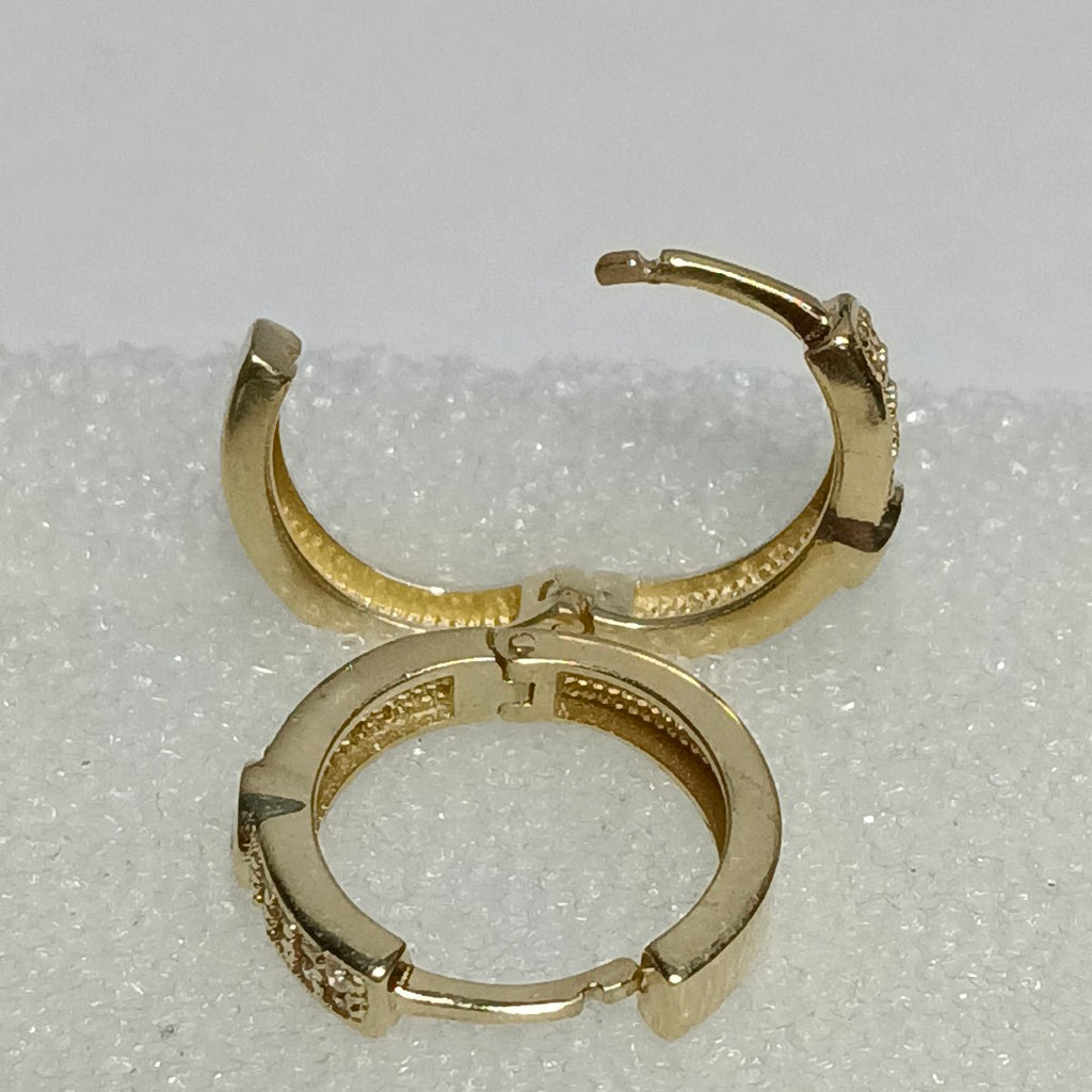 ARETES ARRACADAS C CIRCONIAS 10K 2.6 GR (NUEVO)