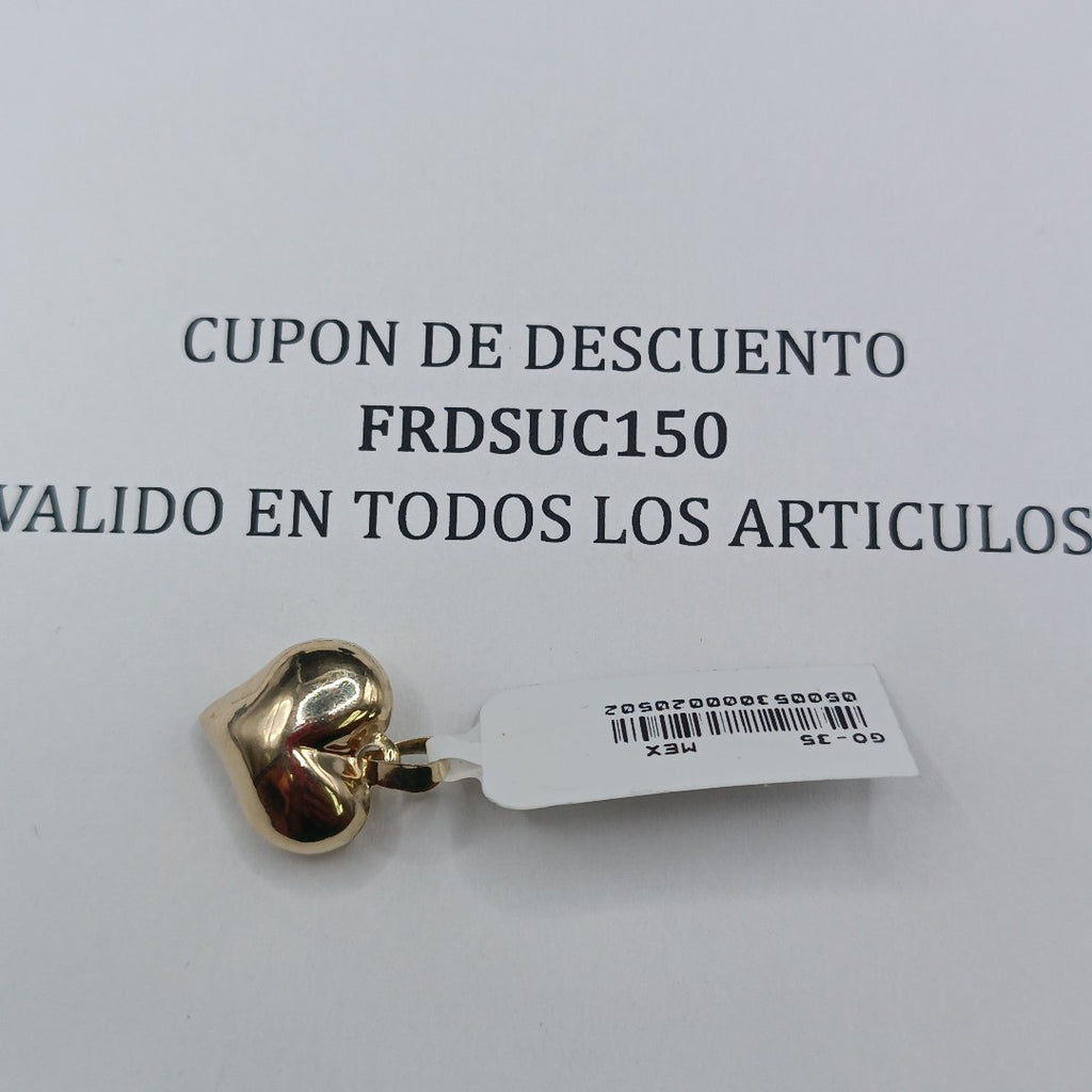 DIJE TEJIDO CORAZON LISO 14K 1.4 GR (NUEVO)