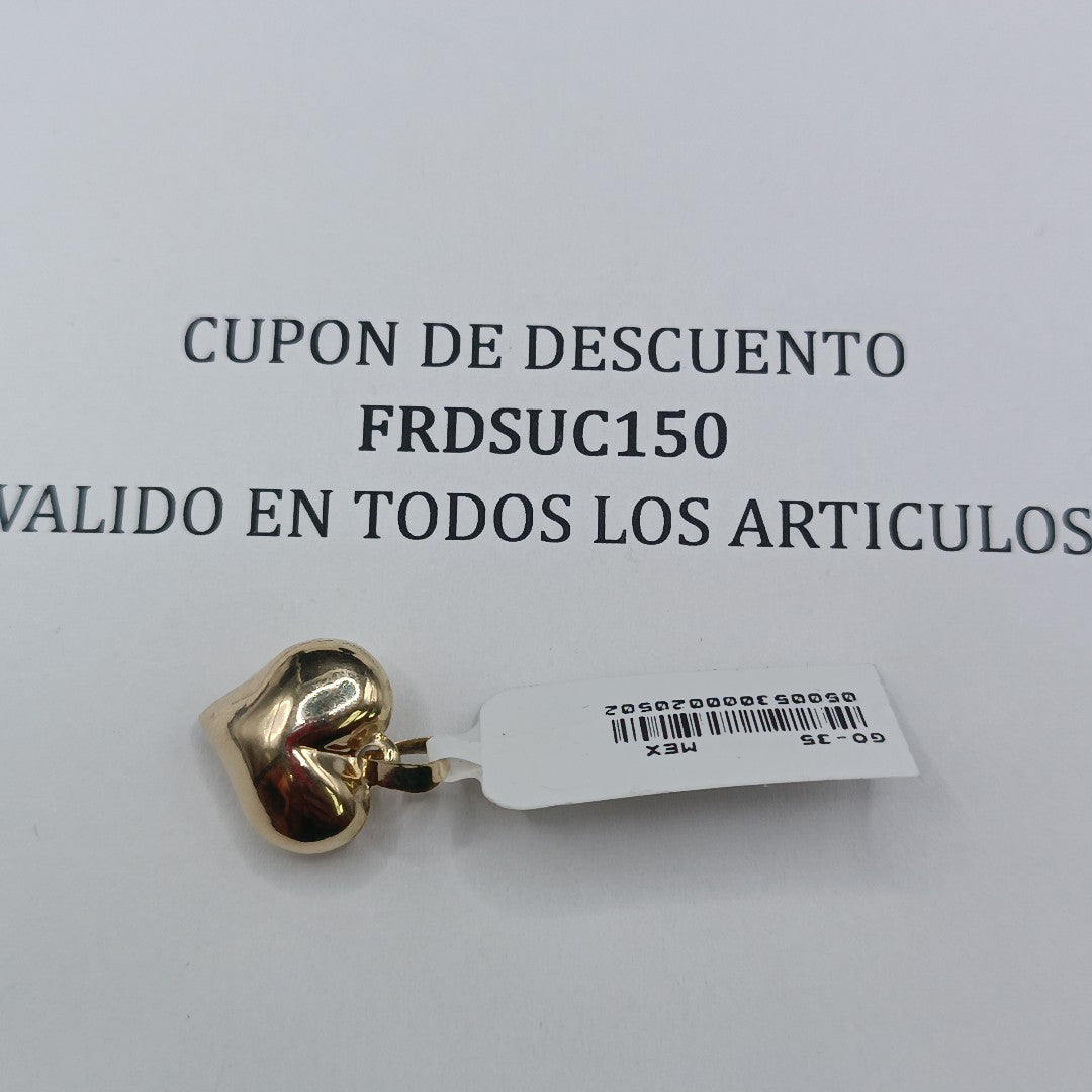 DIJE TEJIDO CORAZON LISO 14K 1.4 GR (NUEVO)