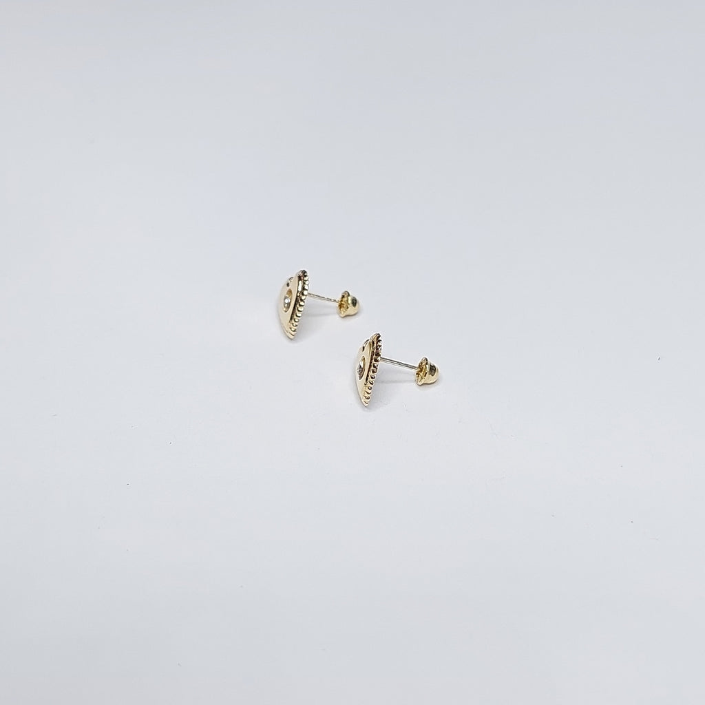 BROQUELES BROQUEL FIG CORAZON C CIRCONIA 14K 0.2614 GR (NUEVO)