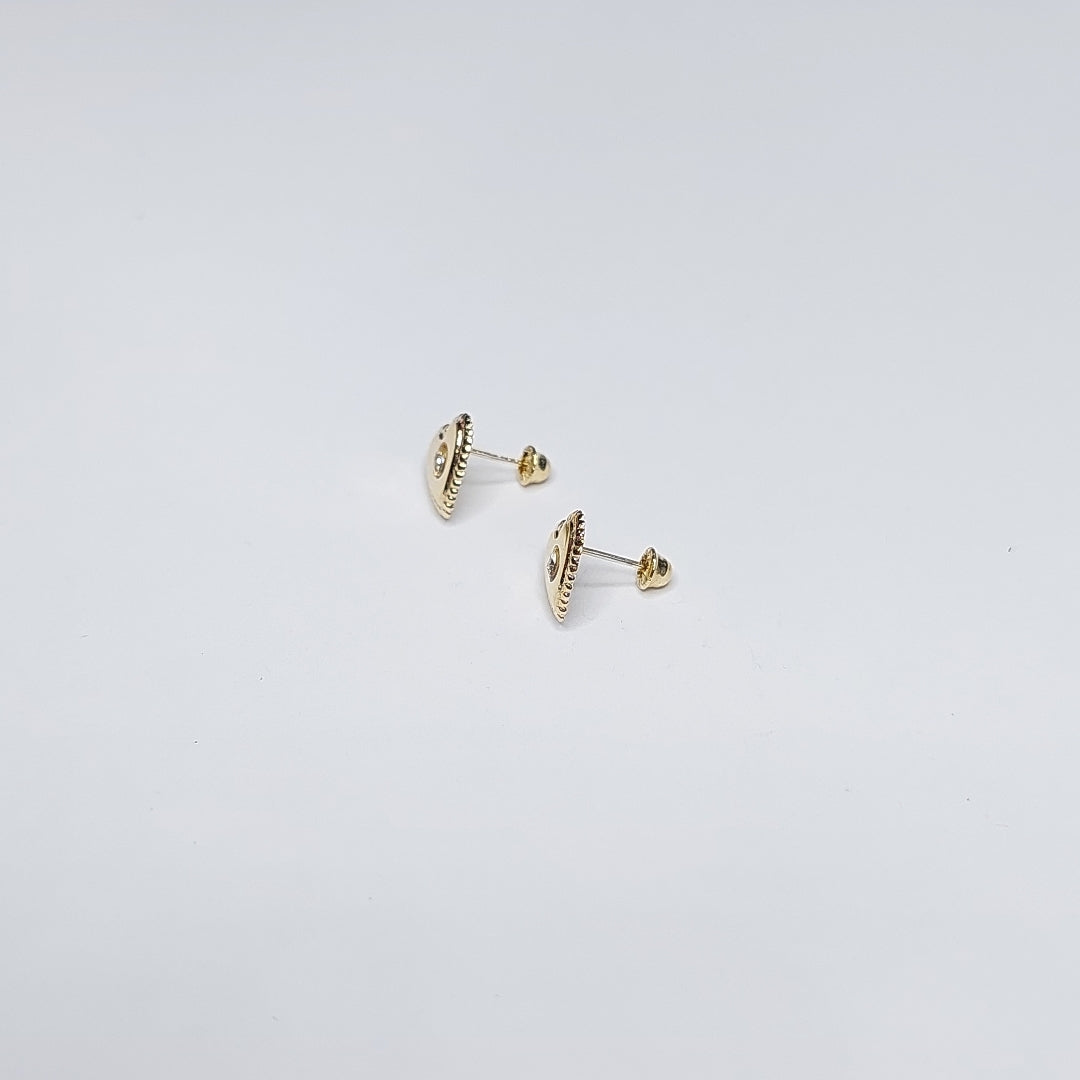 BROQUELES BROQUEL FIG CORAZON C CIRCONIA 14K 0.2614 GR (NUEVO)