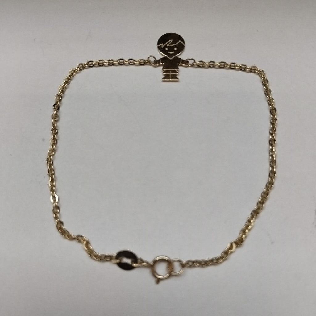 PULSERA TEJIDO ESPECIAL FIG NIÑO 14K 18 CM 1.4 GR (NUEVO)